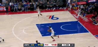 png电子官网刀刀见血！格莱姆斯上篮命中后亚布塞莱三分还有 76人再获5分优势